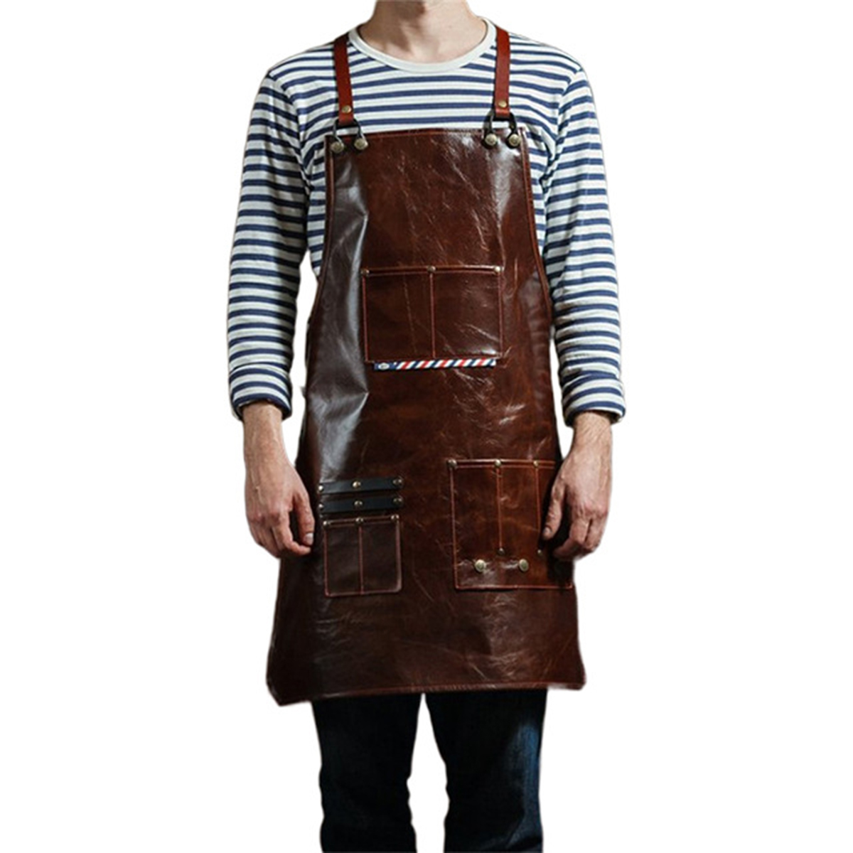 Workshop Cleaning Tools - Men's Leather Work Apron with Multi