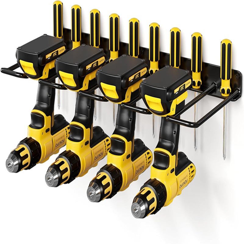 Power Tools In Workshop - 4 Slot Wall Mount Power Tool