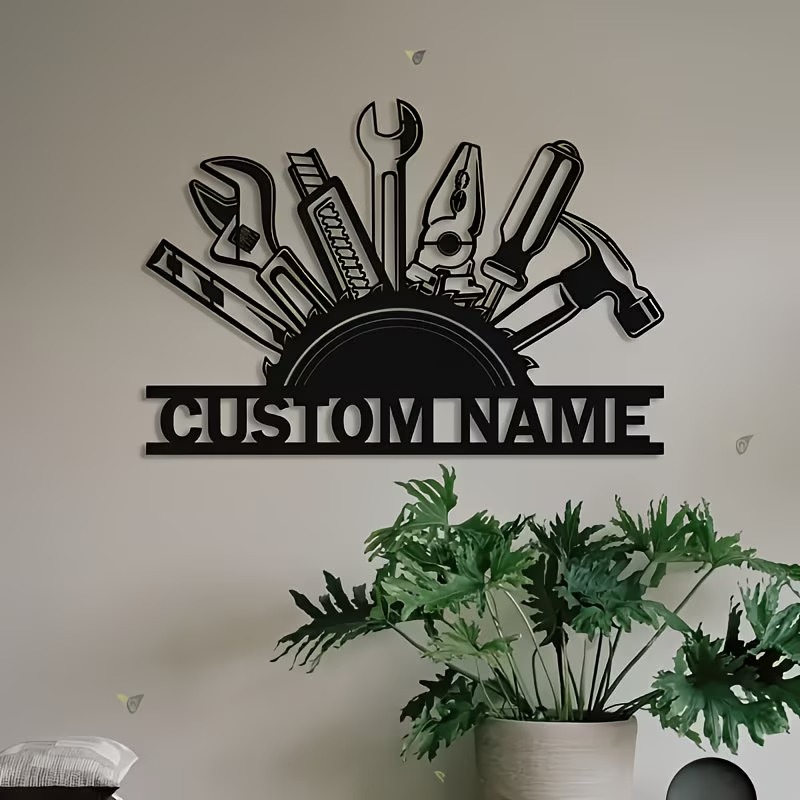 Workshop Tools With Name - Custom Metal Tool Wall Art -