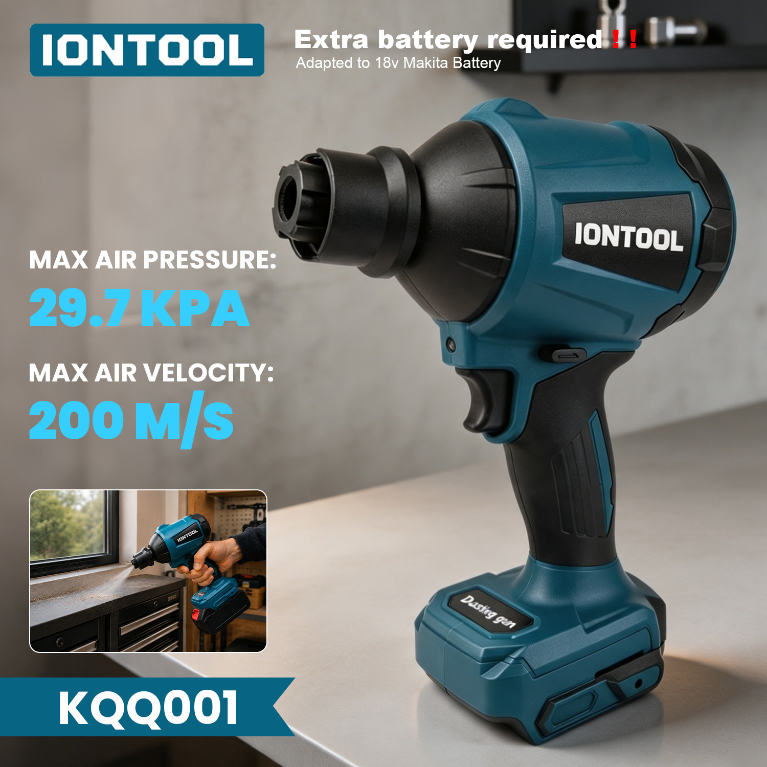 IONTOOL Air Blower 29.7kPa 200 - Workshop Cleaning Tools recension och pris
