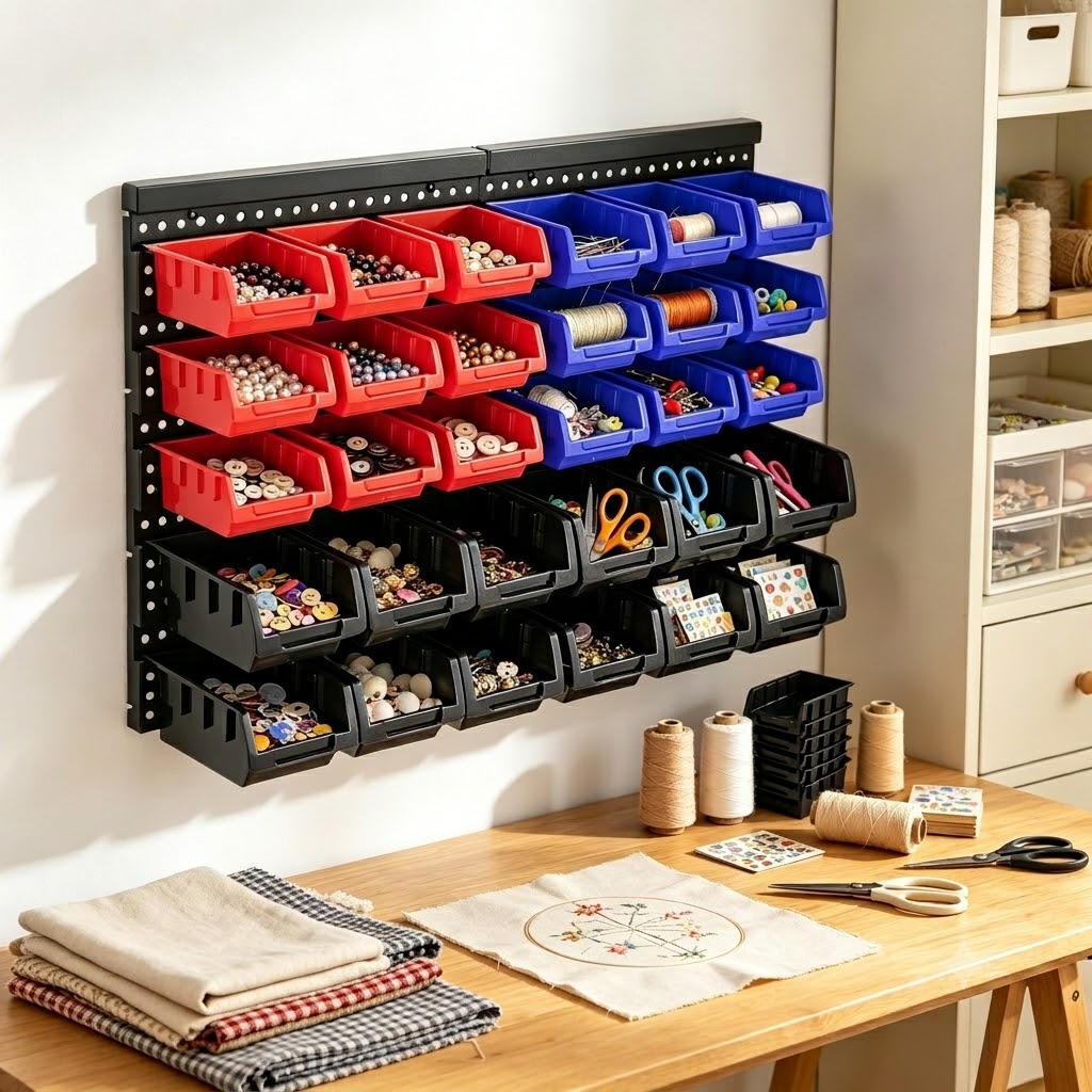 Wall Mounted Storage Bins Orga - Workshop Tools Hanging recension och pris