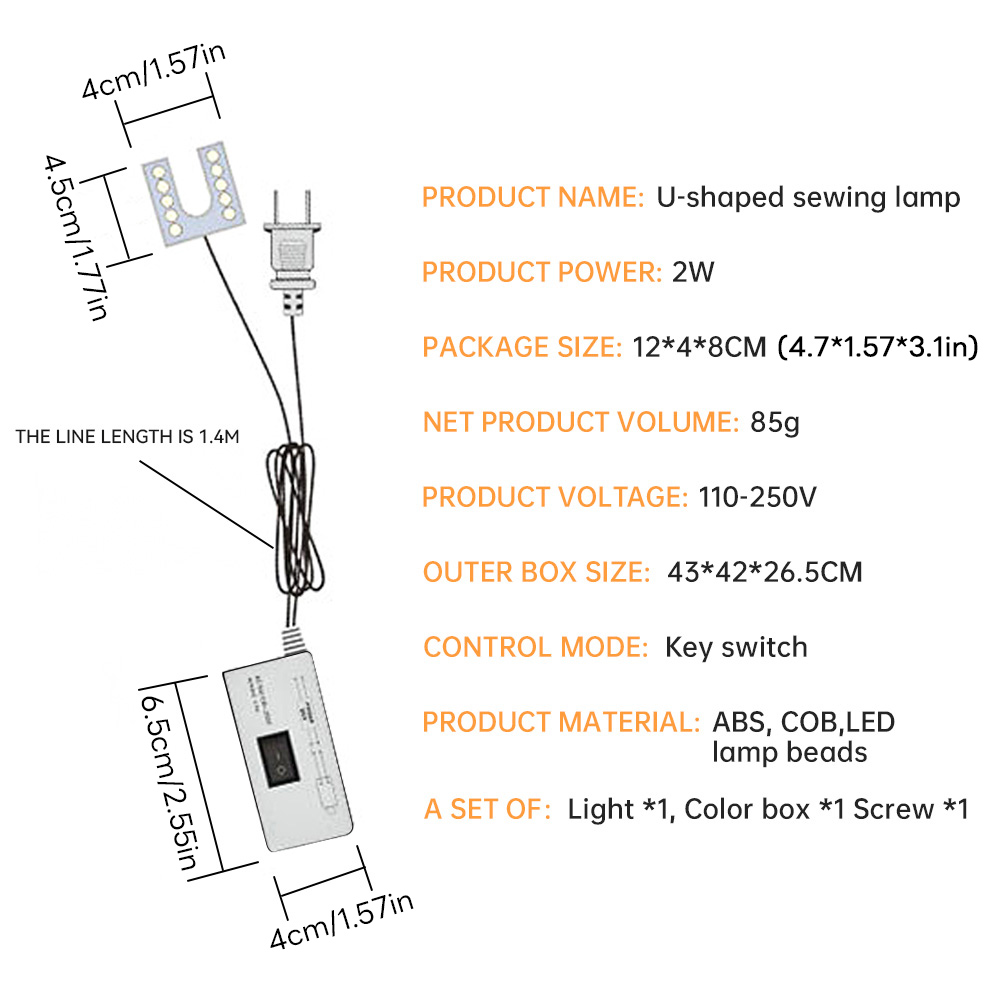 10 LED Sewing Machine Light U- - Workshop Tools Table recension och pris